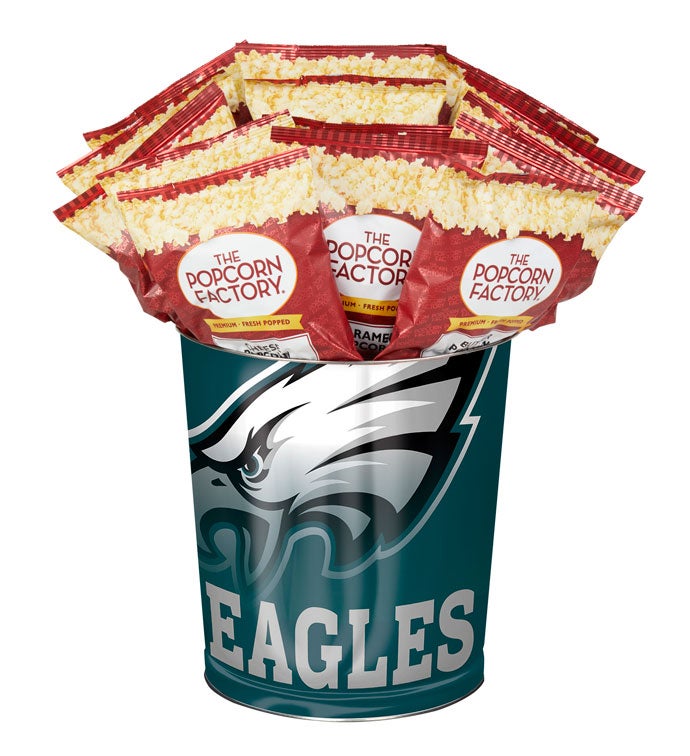 Philadelphia Eagles Popcorn Tin with 15 Bags of Popcorn